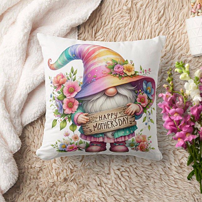 Mother's Day Gnome Throw Pillow (Creator Uploaded)
