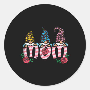 Mothers Day Gnomes Mum Cute Mama Mummy Floral Gard Classic Round Sticker
