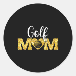 Mother's Day Golf Mum Funny Sport Golf Lover Classic Round Sticker