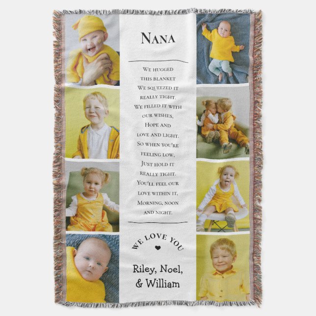 Mother's Day Grandma Grammy Nana from Grandkids Throw Blanket (Front Vertical)