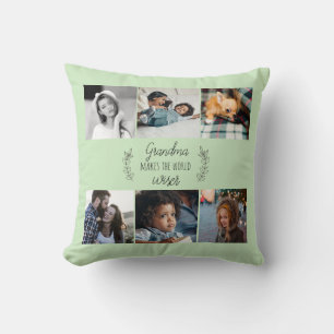 Mother's day grandma keepsake family photo collage cushion