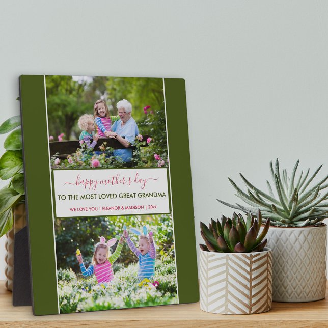 Mothers Day Great Grandma 2 Photo Personalised Plaque (Creator Uploaded)