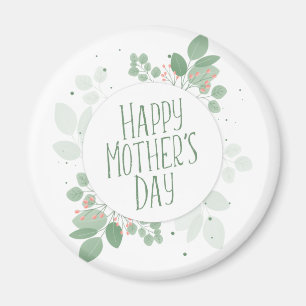 Mother's Day Green Leaves Wreath   Magnet