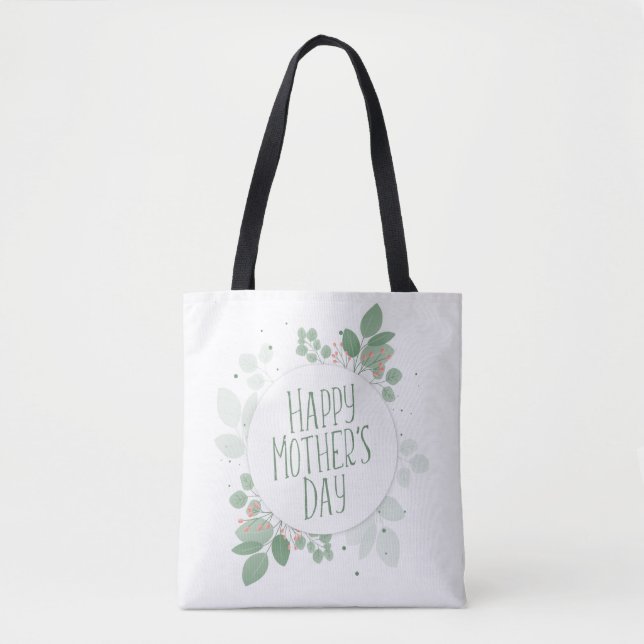 Mother's Day Green Leaves Wreath | Tote Bag (Front)