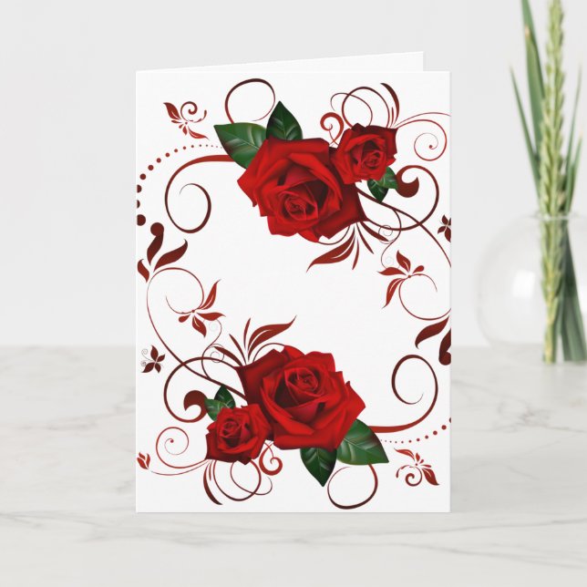 Mother's Day Greeting Card Red Rose (Front)