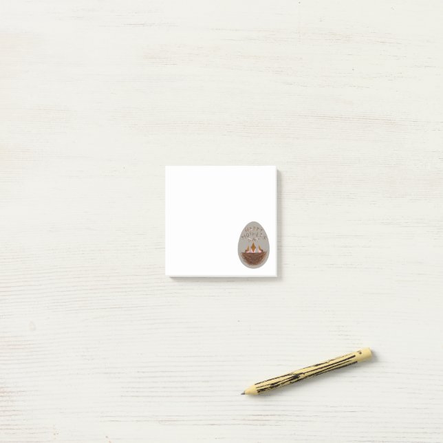Mothers Day Greeting with Baby Birds in Nest Post-it Notes (On Desk)