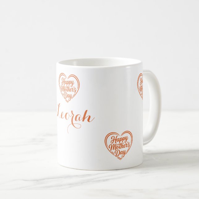 Mothers Day Heart Custom Name Mug (Front Right)
