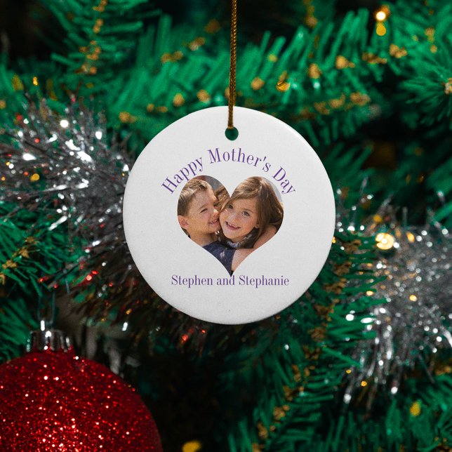 Mother's Day Heart Photo Ceramic Tree Decoration (Creator Uploaded)