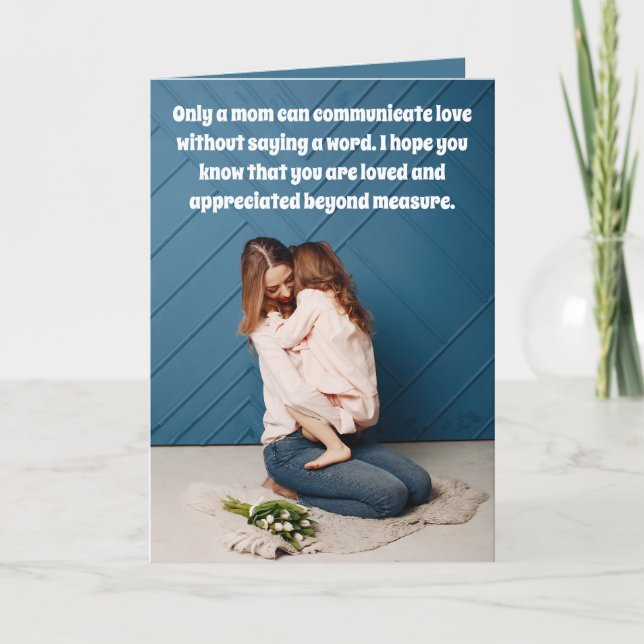 Mother's Day Heartfelt Message Folded Holiday Card (Front)