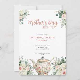 Mother's Day High Tea Invitation Floral Tea Party