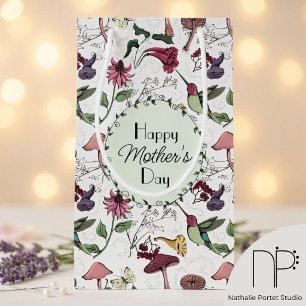 Mothers Day Hummingbird Floral Small Gift Bag