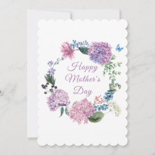 Mother's Day Hydrangea Elegant Floral Holiday Card