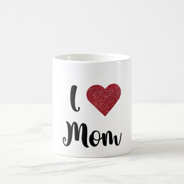 Mother's Day I Love Mom Heart Explosion Gift  Coffee Mug (Center)