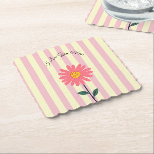 Mothers Day,I Love You Mum,Best Mum Ever, Modern  Paper Coaster