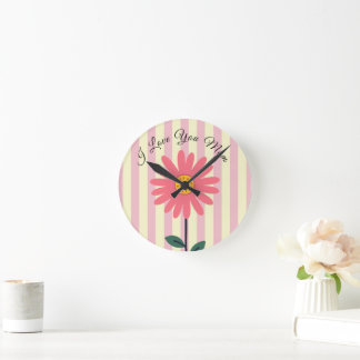 Mothers Day,I Love You Mum,Best Mum Ever, Modern Round Clock