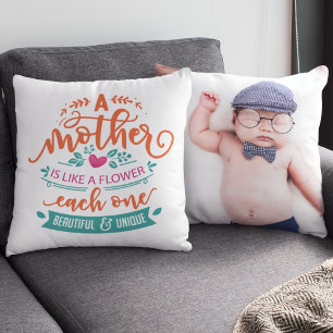 Mothers day inspirational quote photo template cushion