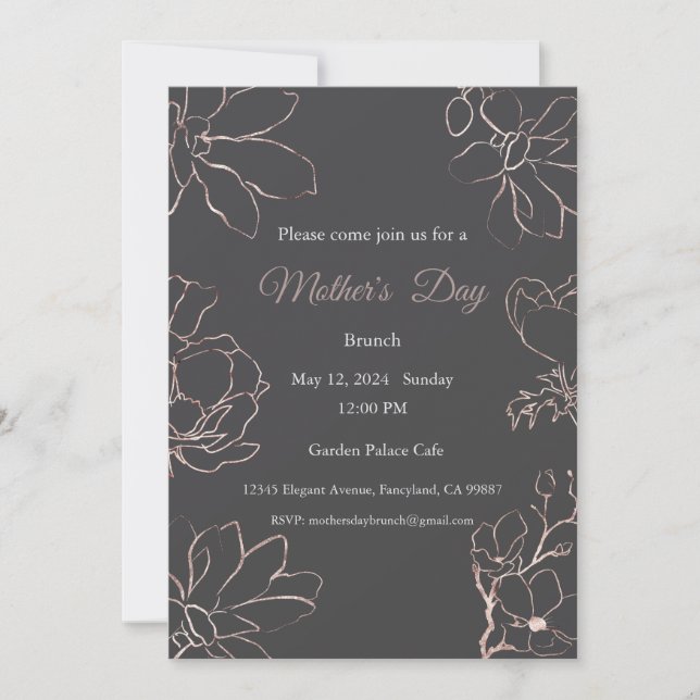 Mother's Day Invitation, Mother's Day Brunch Lunch Invitation (Front)