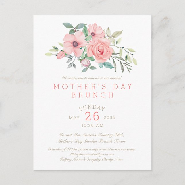 Mother's Day Invitation Postcard (Front)