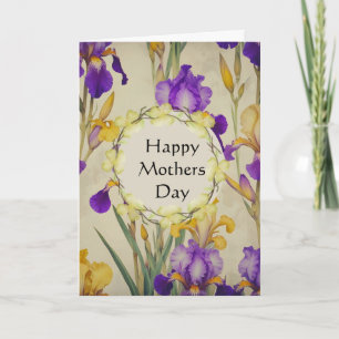 Mothers Day Iris Flowers  Card