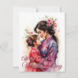 Mother's Day Kimono Art with Floral Embrace