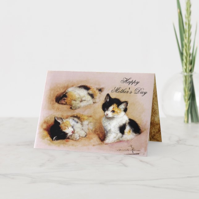 MOTHER'S DAY KITTENS Waking up Card (Front)