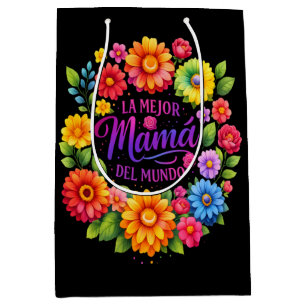 Mothers Day La Mejor Mama Del Mundo Medium Gift Bag
