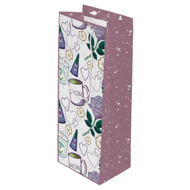 Mother's Day Lavender Wine Gift Bag (Front Angled)