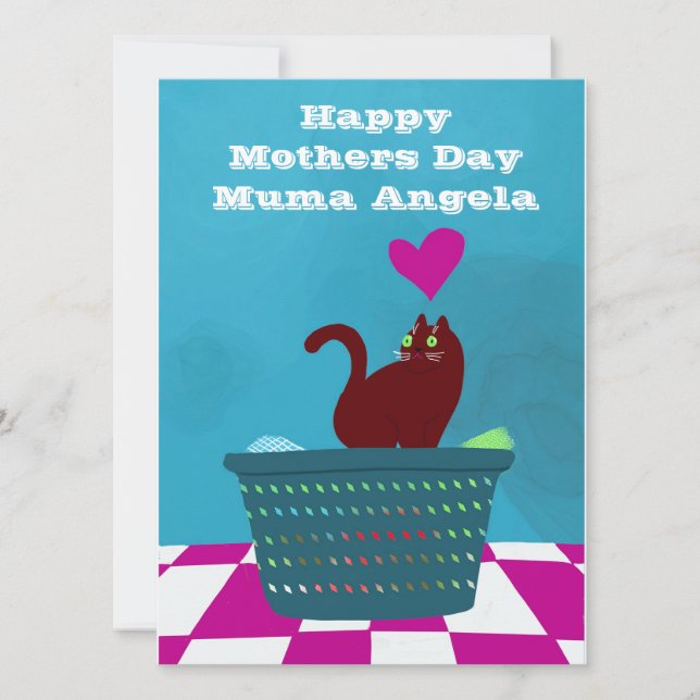 Mothers Day Love From a Bad Cat  Card (Front)