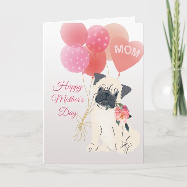 Mother's Day Love from Your Sweet Pug Dog Card (Front)