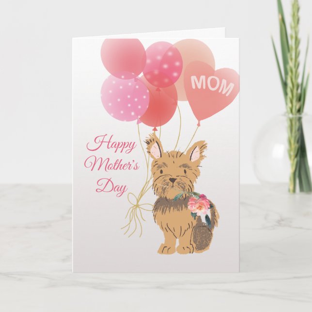 Mother's Day Love from Your Sweet Yorkie Dog Card (Front)