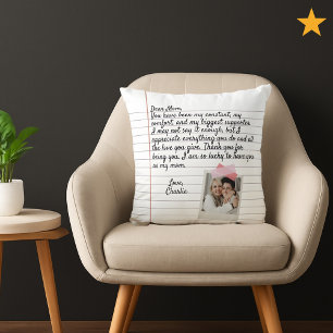 Mother's Day Love Letter Mom Custom Message Photo Cushion