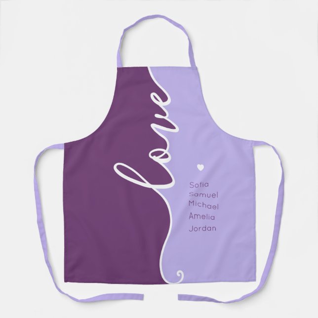 Mother's Day Love Personalised Names Apron (Front)