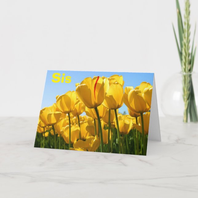 MOTHER'S DAY LOVE SIS WITH  BUNCHES OF TULIPS TOO CARD (Front)