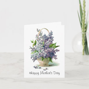 Mother's Day: Lovely Purple Lilac Basket Card