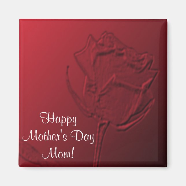 Mother's Day Magnet - Red Rose (Front)