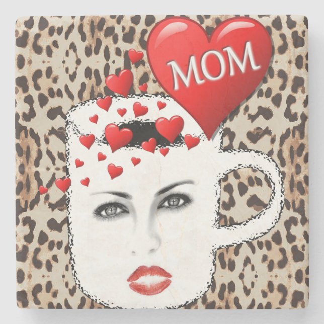Mother's Day Marble Stone Coaster (Front)