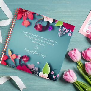Mother's Day message in  grayish blue customisable Notebook