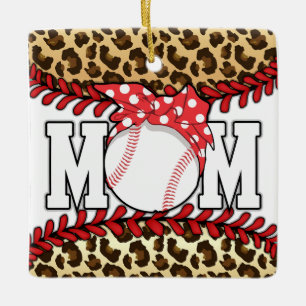 Mother's Day Messy Hair Baseball Ceramic Ornament