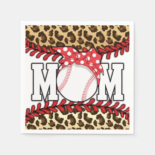 Mother's Day Messy Hair Baseball  Napkin (Front)