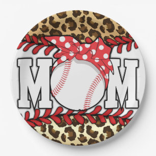Mother's Day Messy Hair Baseball  Paper Plate