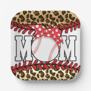 Mother's Day Messy Hair Baseball  Paper Plate