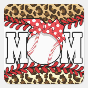 Mother's Day Messy Hair Baseball  Square Sticker