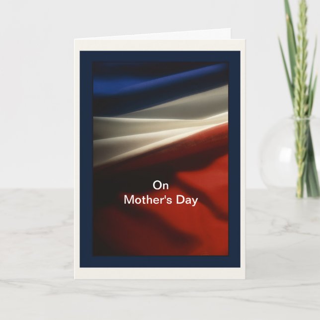 Mother's Day - Military Mother - USA American Flag Card (Front)