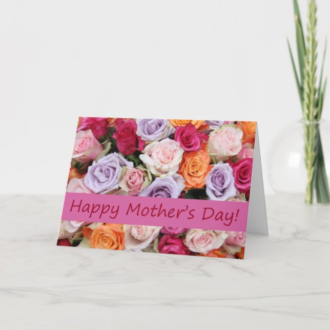mother's day mixed roses card (Front)