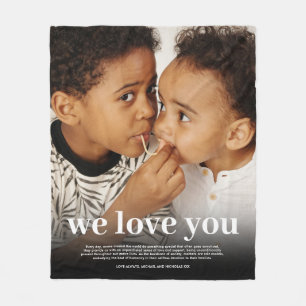 Mothers Day Mom Description Photo Fleece Blanket