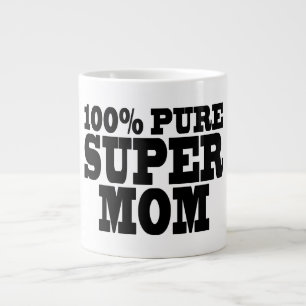 Mothers Day & Moms Birthdays : 100% Pure Super Mum Large Coffee Mug