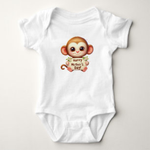 Mother's Day Monkey Baby Bodysuit
