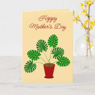 Mothers Day Monstera Plant Custom Card