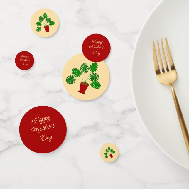 Mothers Day Monstera Plant Custom Confetti (Group)