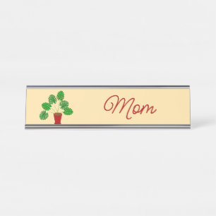 Mothers Day Monstera Plant Custom Name Desk Name Plate